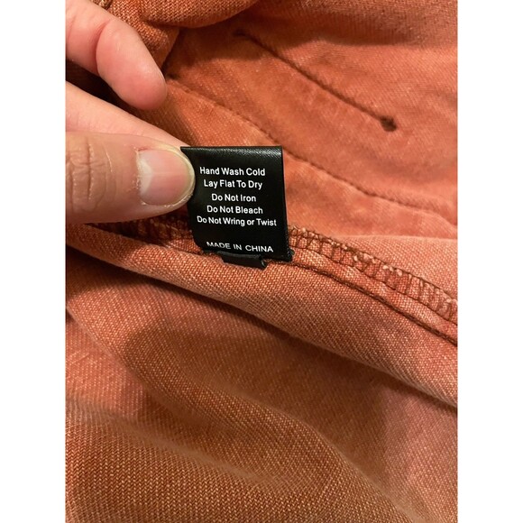 Anthropologie POL Jacket Women’s M Peach Oversized Denim Distressed 3/4 Length - Picture 9 of 10